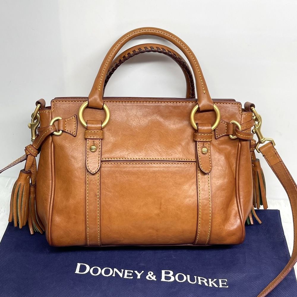 Dooney & Bourke Florentine Medium Pocket Satchel Bag Crossbody Top Handles - Picture 2 of 16